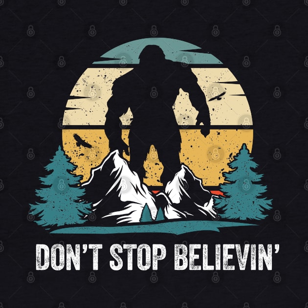 Bigfoot sasquatch dont stop believing retro by Moe99